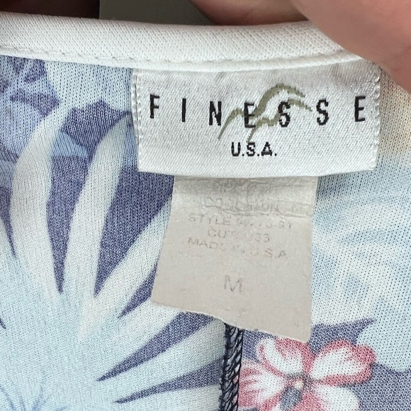 Finesse U.S.A Blue Hawaiian Tropical Spaghetti Strap Mini Dress Size M - Picture 4 of 4